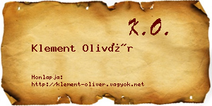 Klement Olivér névjegykártya